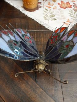 Stained Glass Butterfly Sculpture