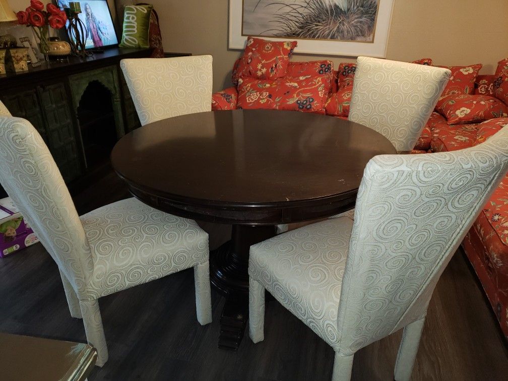 Wood dining table 4 chairs