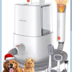 Dog Grooming Vacuum Kit for Shedding: 12000Pa Powerful Pet Vacuum with 7 Grooming Tools Pet Hair Clipper Nail Grinder and Shedding Brush