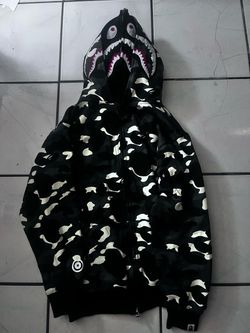 bape glow in the dark double hoodie
