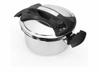 Barton 6 Quart Turbo Pressure Cooker Stovetop 18/8 Stainless Steel with Easy-Lock Lid (6QT) with Recipe Book