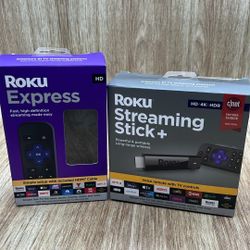 2 - Roku Express And Streaming Stick+ Both Brand New