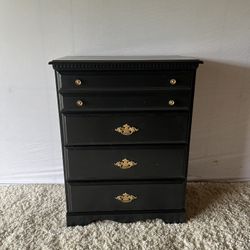 Black Dresser With Gold Handles 