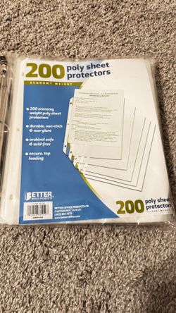 3 folders with unopened 200 poly sheet protectors