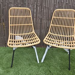 Laskowski Slat Back Side Chair In Black & Tan