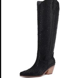 Black Rhinestone Cowboy boots