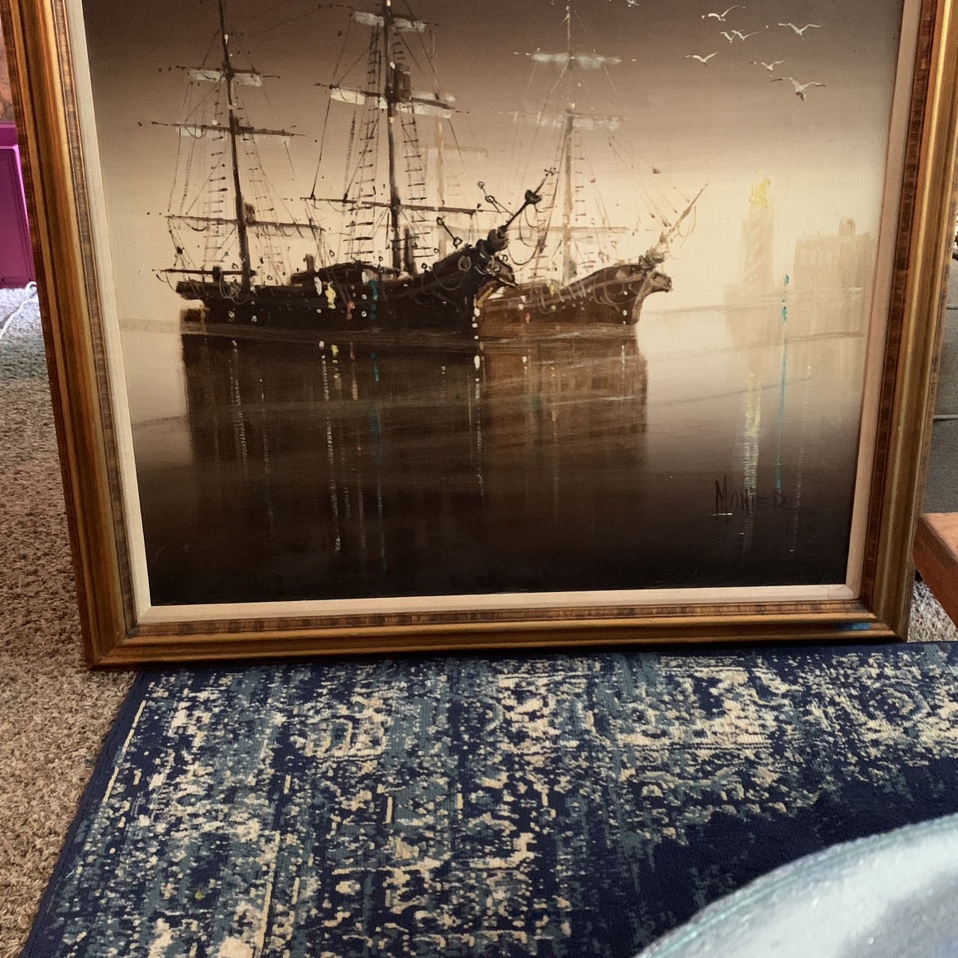 Lawrence Monier Framed ORIGINAL Oil Painting On Canvas