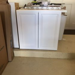 New white wall cabinets