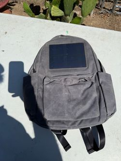 Gray Canvas Solar Panel Backpack