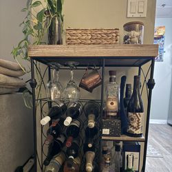 Wine Bar Rack And Cabinet