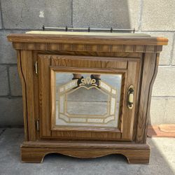 End Table- Wooden With Mirror 