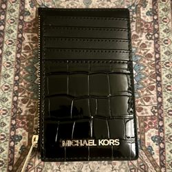 Michael Kors Black Croc Effect Wallet Pick Up And Cash Only 