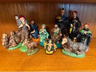 Vintage Nativity Scene Figurine Set