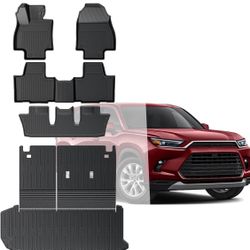 Floor Mat Grand nd Highlander Accessories, Cargo Liner with Floor Mats 7 Seater for Toyota Grand Highlander Accessories 2024 2025