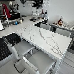 Counter Height Pub / Cocktail Table + Chairs