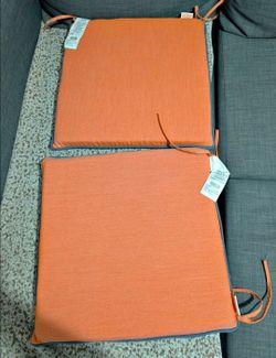 Sunbrella Outdoor Chair Pads — Cast Coral, Set of 2, New with Tags