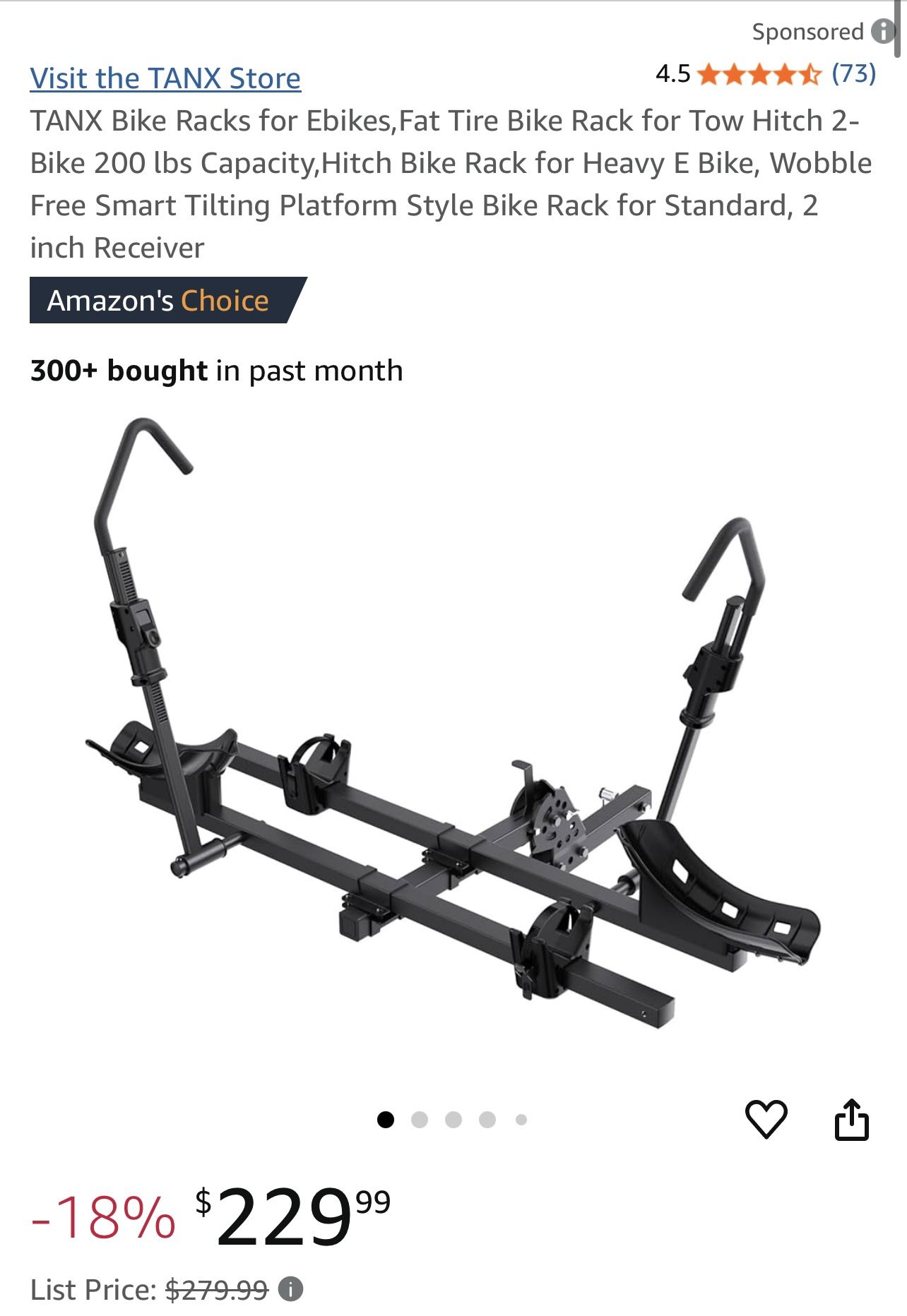 Bike Racks for Ebikes,Fat Tire Bike Rack for Tow Hitch 2-Bike 200 lbs Capacity-brand new in the box-Unassembled