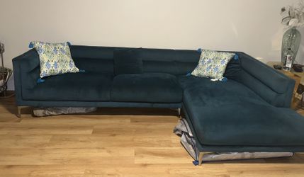 Beautiful Turquoise Sofa Sectional With Chaise