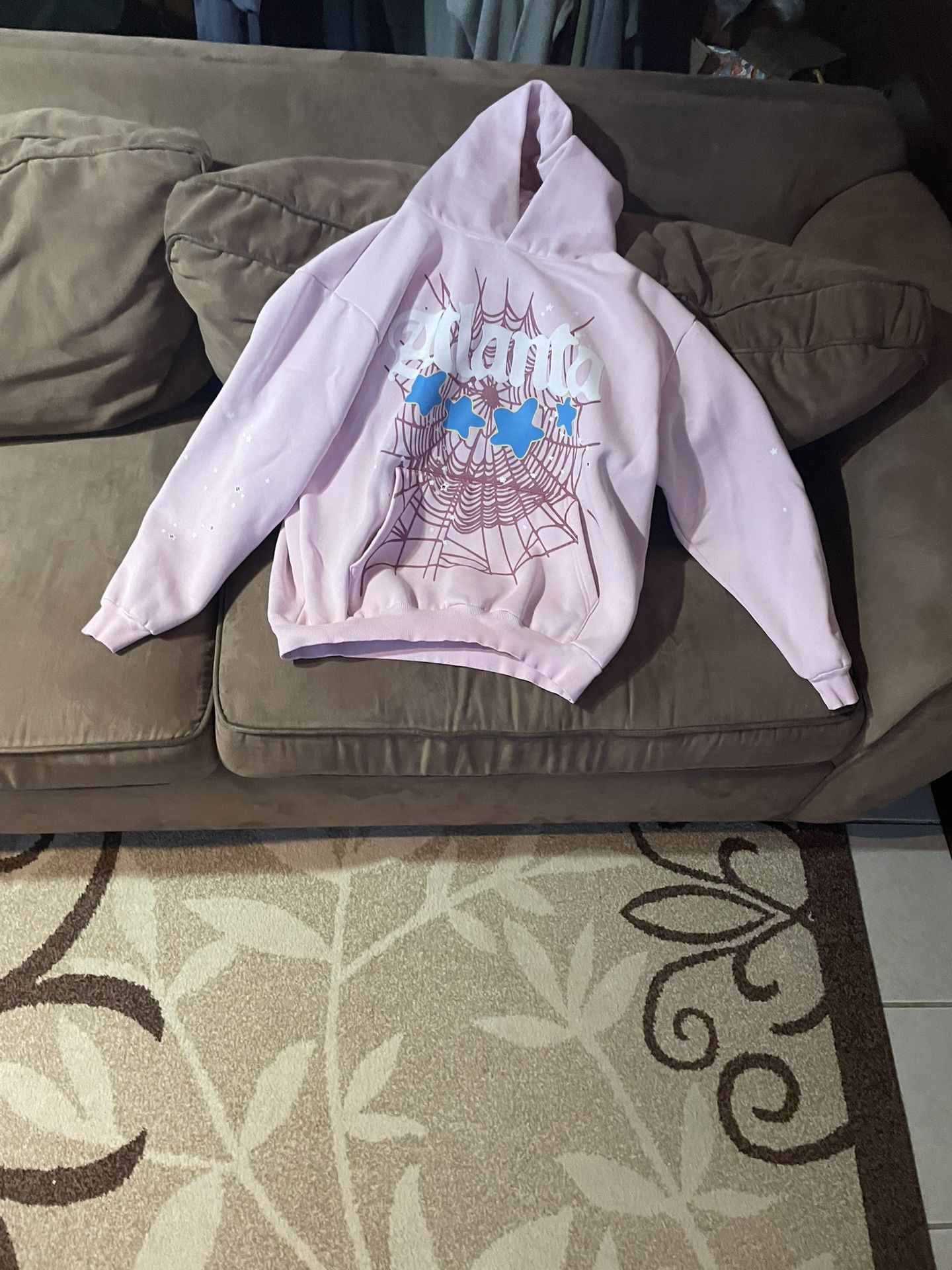 Sp5der Atlanta Hoodie Pink Size M