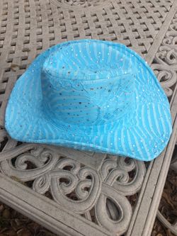 Sequined Light Blue Cowboy Hat, Rodeo Bling