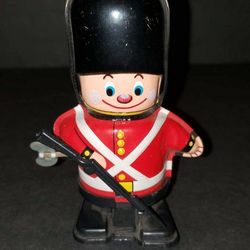 Vintage Tin Windup Walking Guardsmen- Yone Japan Toy