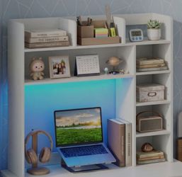 Desktop bookshelf with led lights