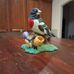 Lenox 1991 Rose-breasted Grosbeak porcelain bird figurine.