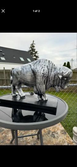 The silver buffalo statue