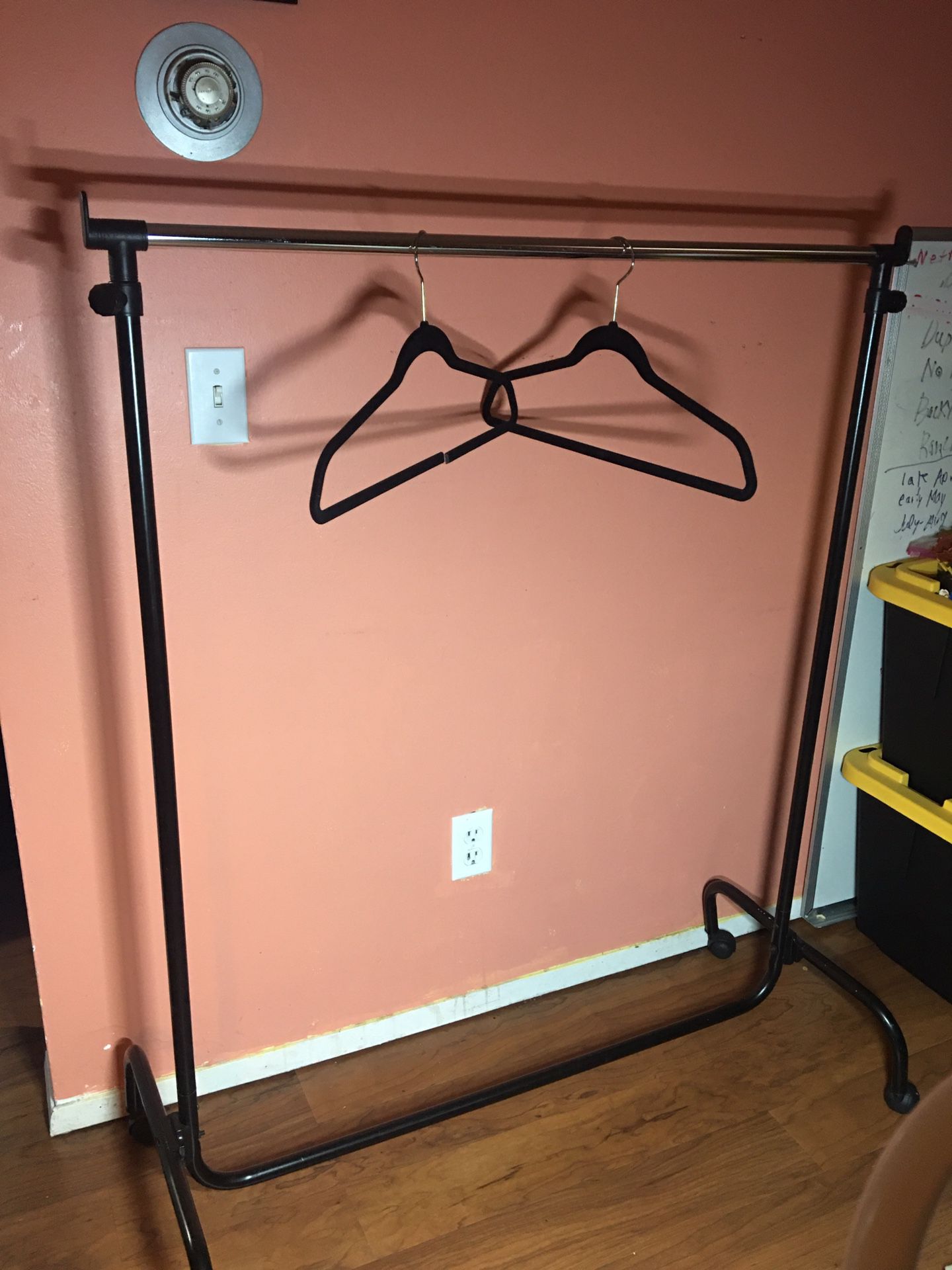 Clothing Rack, Rolling, adjusting Height $20 FIRM