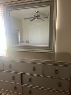 Gray Dresser with Mirror