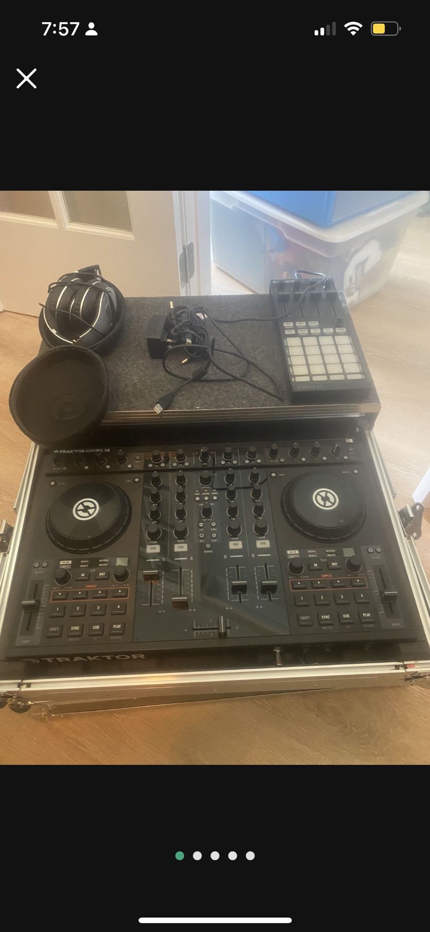 Traktor S4 DJ Controller, Traktor K1 Effects Pad, And DJ Controller Case/Stand