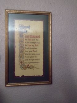 Home Interiors "Fear Thou Not" Picture Wall Art Frame