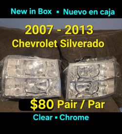 New 2007-2013 Clear Headlights Silverado $80 Pair