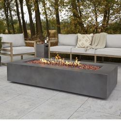 Real Flame AEGEAN Outdoor Fire Pit Table — Weathered Slate — Like New