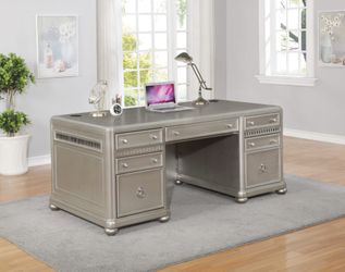Executive Desk in Metallic Champagne! Lowest Prices Ever!