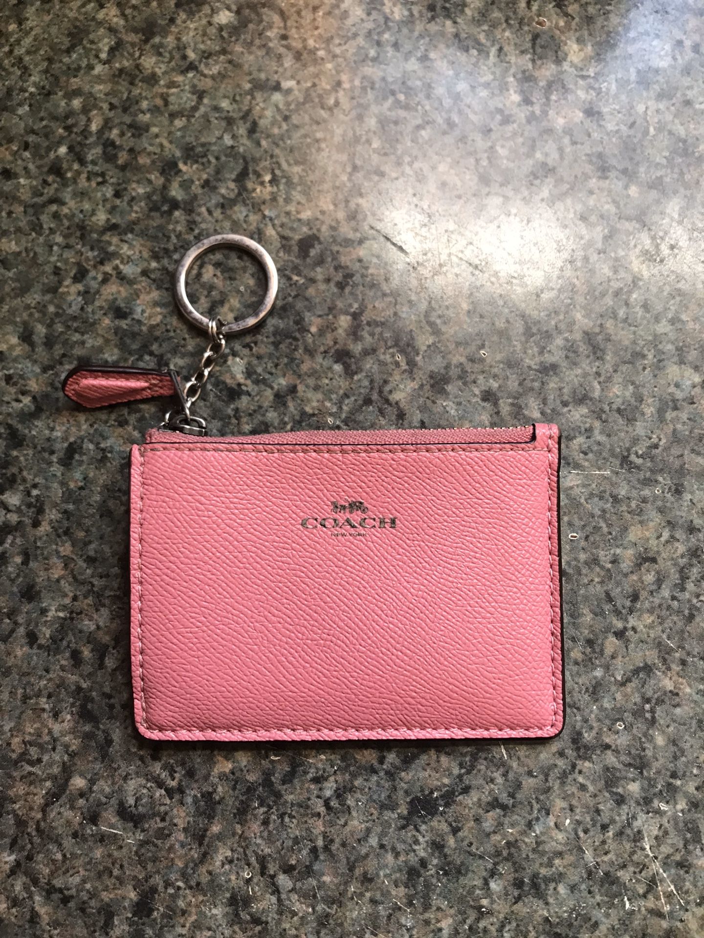 COACH pink keychain wallet