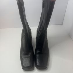 Naturalizer Lacy Black Leather Boots Size 6M