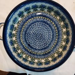 Unikat Blue Polish Bowl With Handles