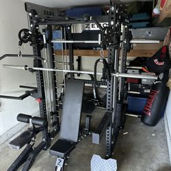 Smith Machine 400 | Adjustable Bench | 245lb Cast Iron Olympic Weights | 7ft Olympic Bar | Fitness | Gym Equipment | FREE DELIVERY/INSTALLATION 🚚 🛠️