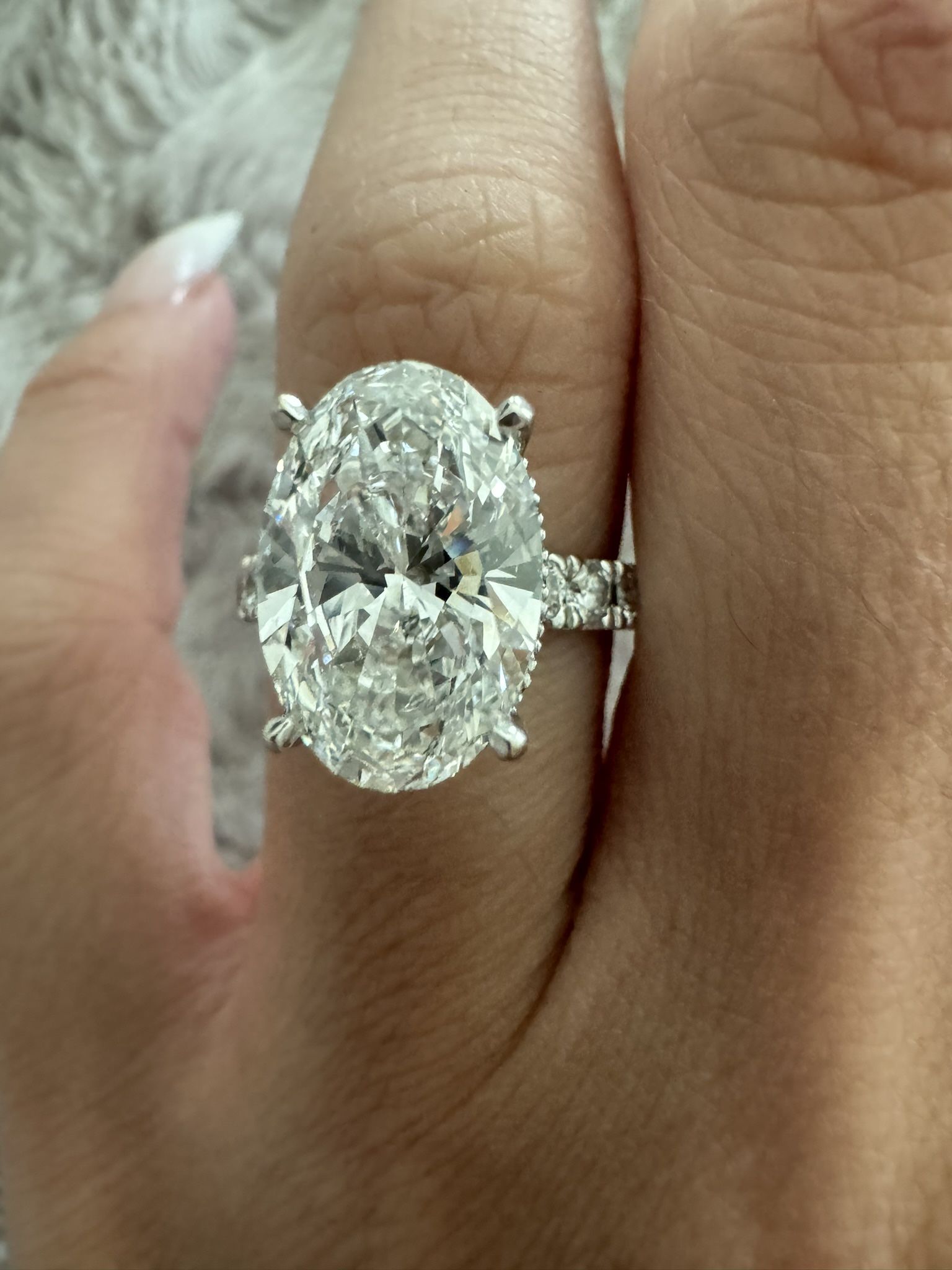 5ctw Oval Diamond Ring IGI Certified
