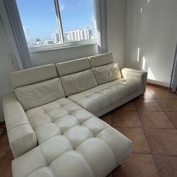 White Leather Couch – $650 Needs to go