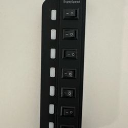 7-Port USB 3.0 SuperSpeed Hub with Individual Power Switches & LED Lights