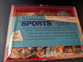 Sports Jumble Puzzle 30 Pieces With Hint Card (Cadaco 1966)