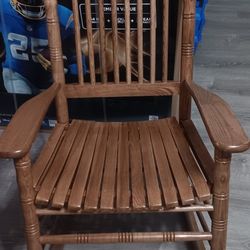 Cracker Barrel Solid Wood Slat Rocking Chair