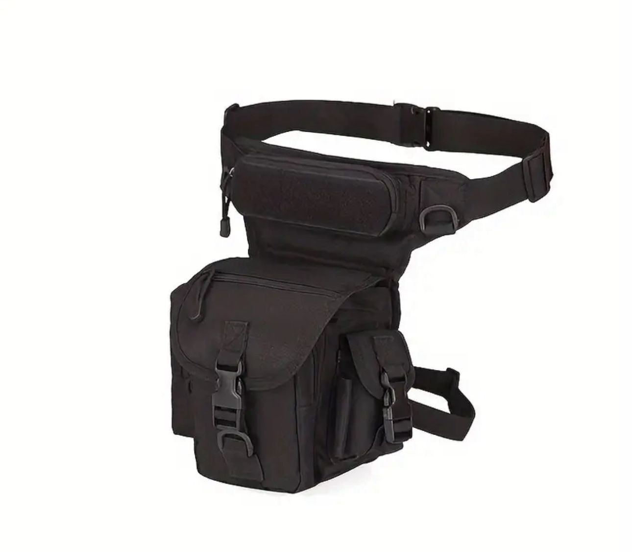 900D Oxford Cloth Camo Waist and Leg Bag, Multifunctional Outdoor Hunting Gear with Adjustable Straps, Durable Nylon, Braided Design, Ideal for Huntin