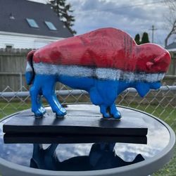 The Red White And Blue Buffalo Statue