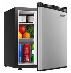 EUHOMY 1.7 Cu.Ft Mini Fridge, Reversible Single Door Compact Refrigerator, Adjustable Thermostat, Energy Saving, Mini Fridge for Bedroom, Office, Dorm