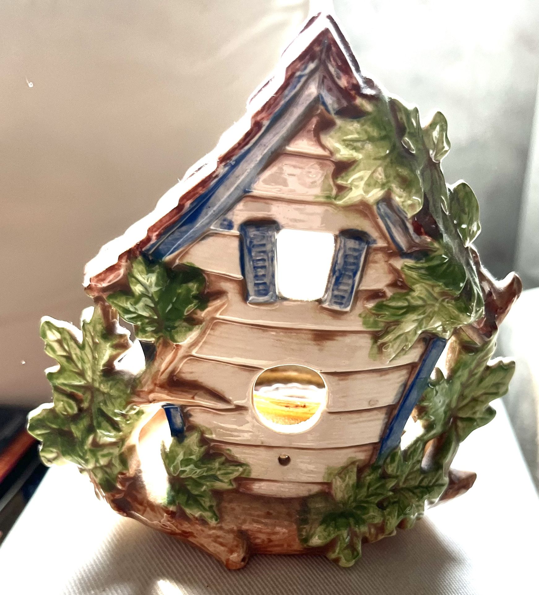 Ceramic Birdhouse Candle Holder