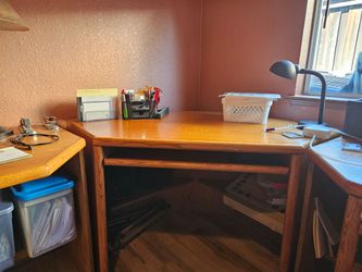 Oak Wood Corner Desk