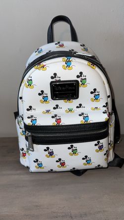 Disney Parks Loungefly Mickey Mouse Classic Standing Rainbow Shorts Mini Backpack